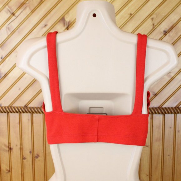 Zara Bra Top Red Wireless Medium Crop Top Summer Sleeveless Crop Tank Top B78 - Picture 2 of 6